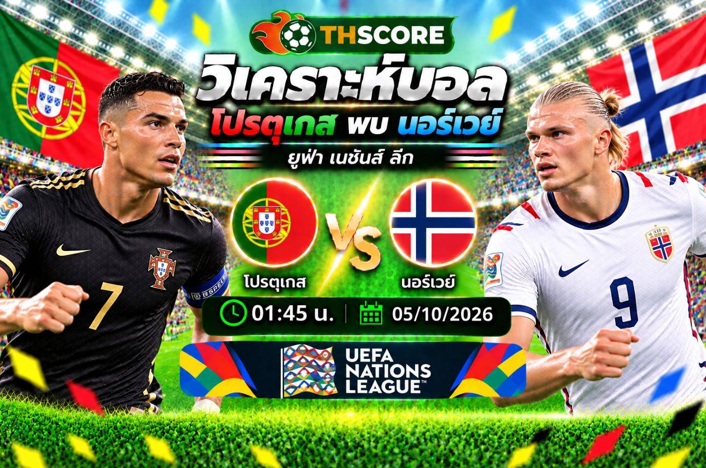 วิเคราะห์บอล โปรตุเกส พบ นอร์เวย์ 01:45 น. 5 ต.ค. 2026 – ยูฟ่า เนชันส์ ลีก